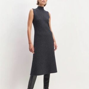 Everlane Cozy Stretch Sleeveless Midi Dress in Charcoal